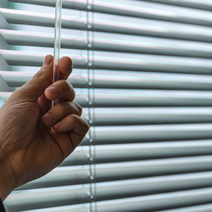 blind in a window